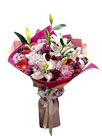 PEMBE ZARAFET (Lilyum & Gerbera Buketi)